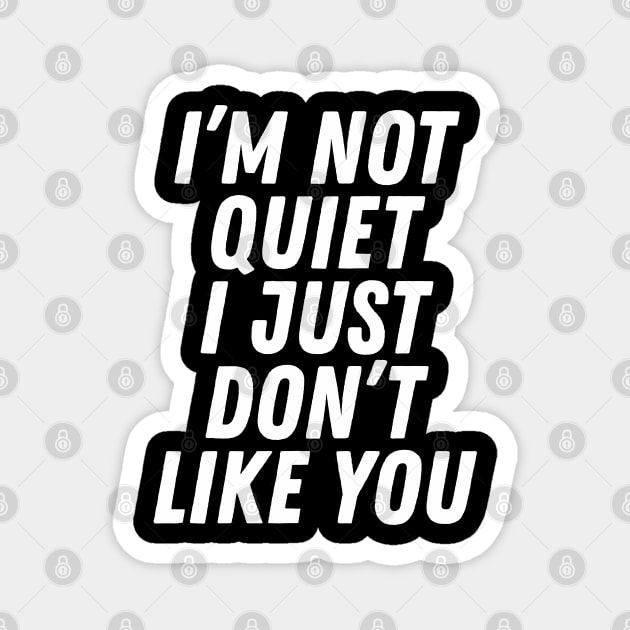 I'm Not Quiet I Just Don't Like You Magnet by dewinpal