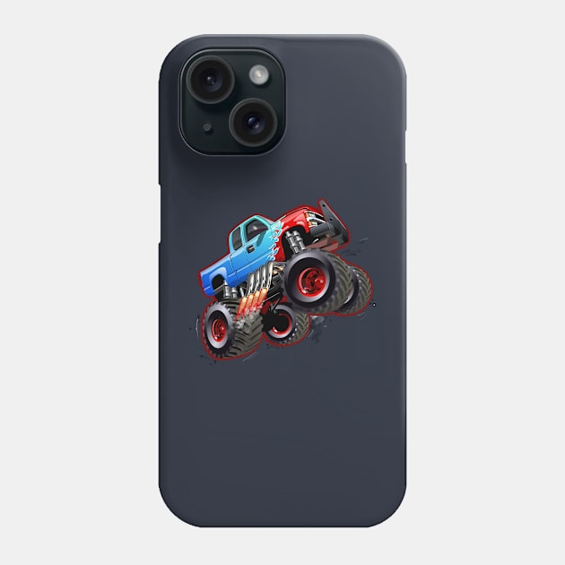 Cartoon monster truck Phone Case by Mechanik