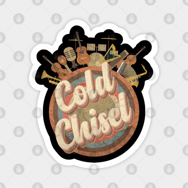 Music Tour Vintage Retro // Cold Chisel Magnet by kumurkumur