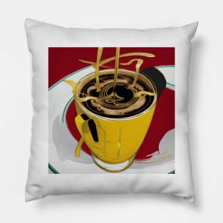 Coffee Roast Vintage Retro Art Vogue Pattern Pillow