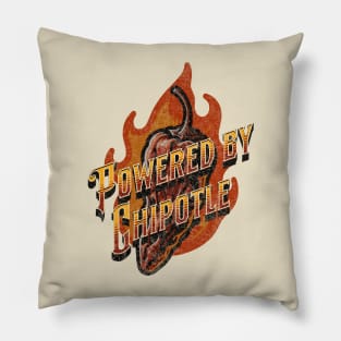 Powered by Chipotle - Funny Hot & Spicy Chili Mexican Food Lover Pillow