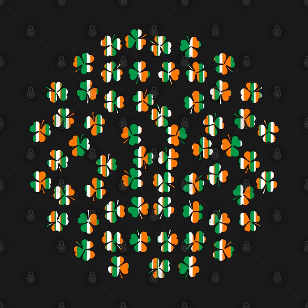 Shamrock Pattern in Green White Orange Stripes by ellenhenryart