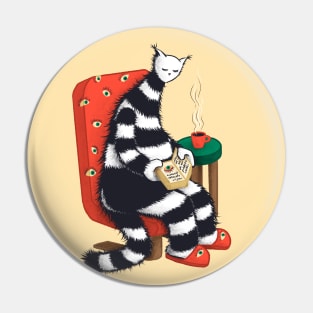 Weird Cat Reading At Home Book Lover Pin