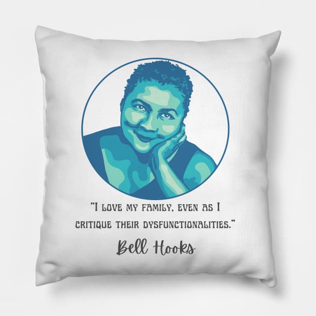 Bell Hooks Portrait and Quote Pillow by Slightly Unhinged