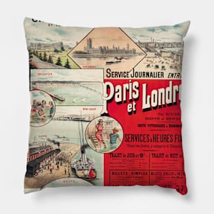 Paris et Londres Vintage Poster 1890 Pillow