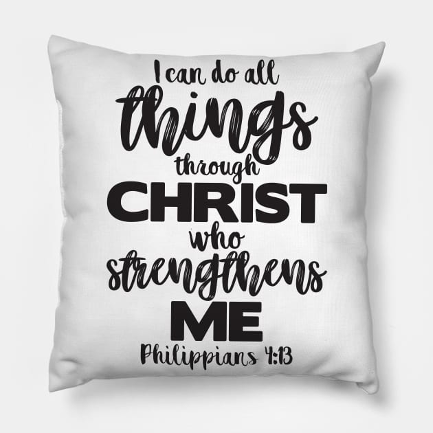 Philippians 4:13 Pillow by Plushism