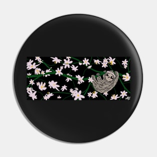 Flowered Up Sloth Pin