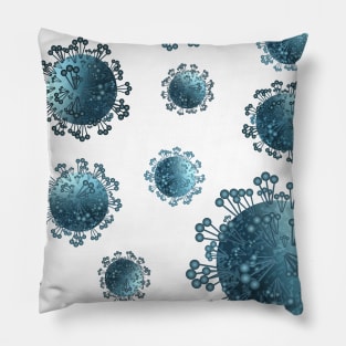 Blue coronavirus bacteria pattern Pillow