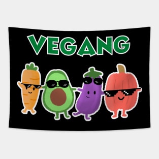 Vegan Gang Cute Plant Based Diet Club Tapestry