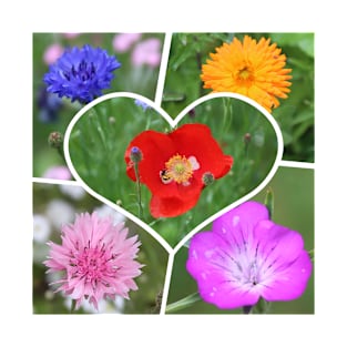 My Heart is Filled with Flowers Photo Collage T-Shirt