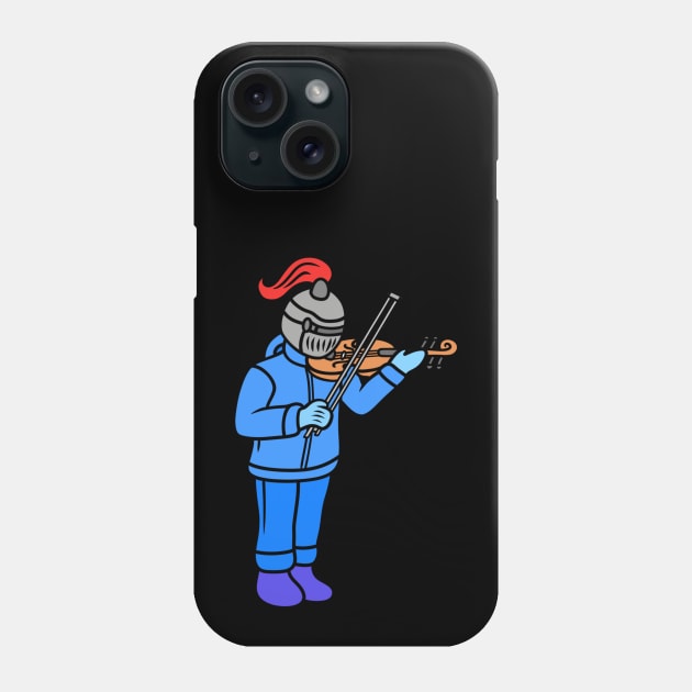 Cute cartoon knight playing viola Phone Case by Andrew Hau