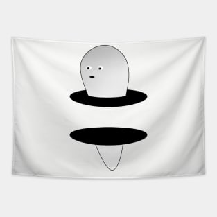 Cute ghost alien creature travelling through portals Tapestry