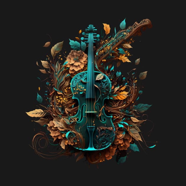 Nature's Symphony: Floral Violins and Rococo Elegance #3 by AntielARt