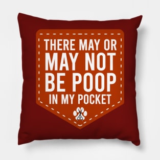 Dog Groomer Poop Pocket, Red and White Pillow