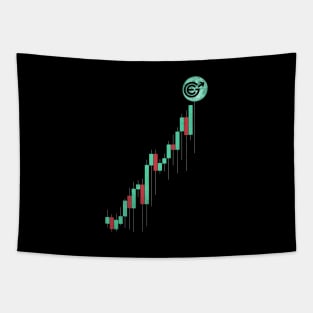 Vintage Stock Chart Evergrow EGC Coin To The Moon Trading Hodl Crypto Token Cryptocurrency Blockchain Wallet Birthday Gift For Men Women Kids Tapestry