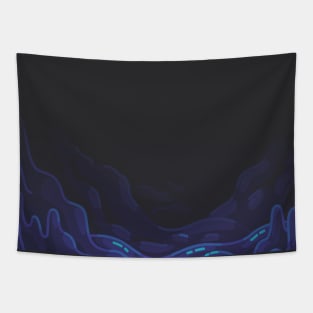 Background Deep Sea Cartoon Ocean Trench Tapestry