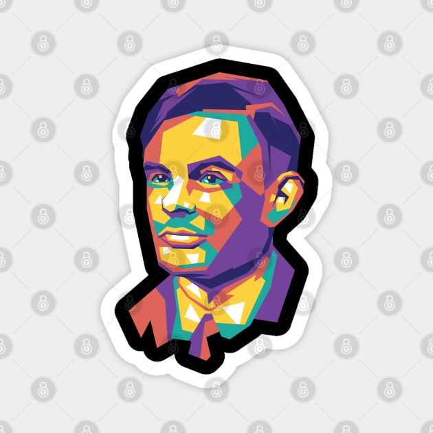 ALAN TURING watercolor portrait Magnet by agungsaid1234