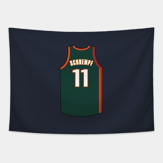 Detlef Schrempf Seattle Supersonics Jersey Qiangy Tapestry by qiangdade