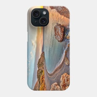 Sunrise at the famous beach Mavra Volia in Chios island, Greece Phone Case