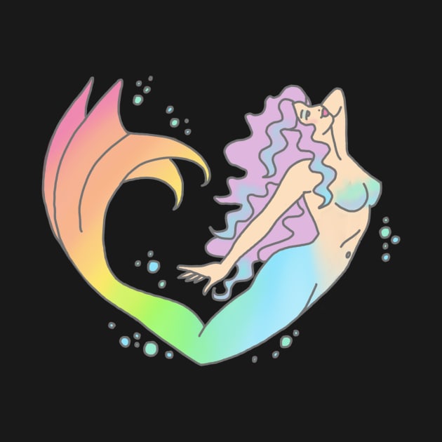 Mermaid rainbow feminist girly ariel tumblr ocean dolphin print by bigkidult