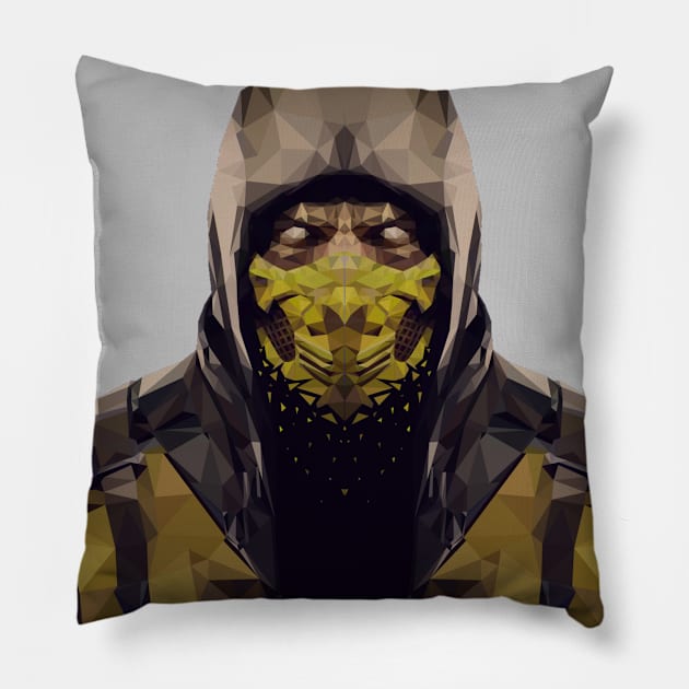 Scorpion in Lowpoly Style Pillow by mylistart