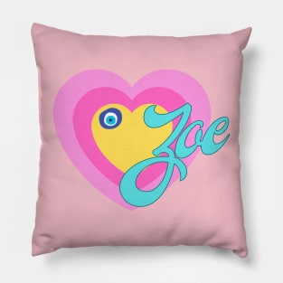 Zoe in Colorful Heart Illustration Pillow