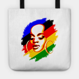 African Woman Face Print Template Tote