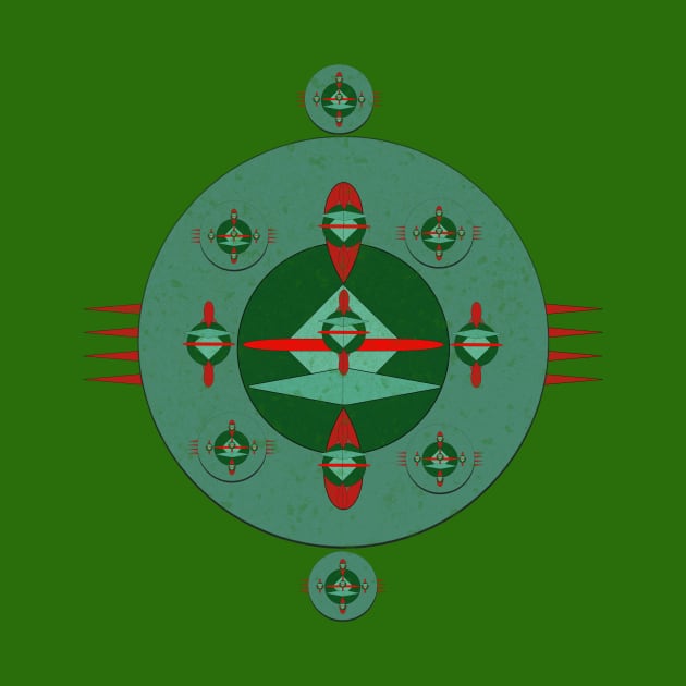 Green & Red Inspired Mandala Design by Junomoon23