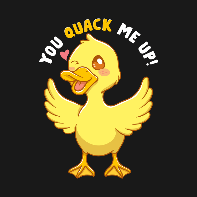 You Quack Me Up! Adorable Duckling Crack Me Up Pun by theperfectpresents