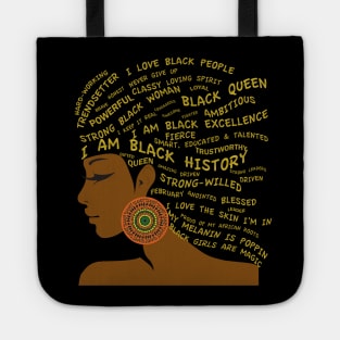 I Am Black History & Excellence Hair Word Art Tote