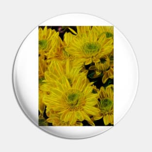 glowing daisy flower fantasy in yellow gold Pin
