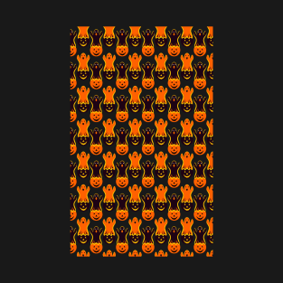 Halloween Ghost Pumpkin Pattern mask T-Shirt