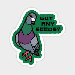 Got Any Seeds? Cartoon Pigeon Magnet