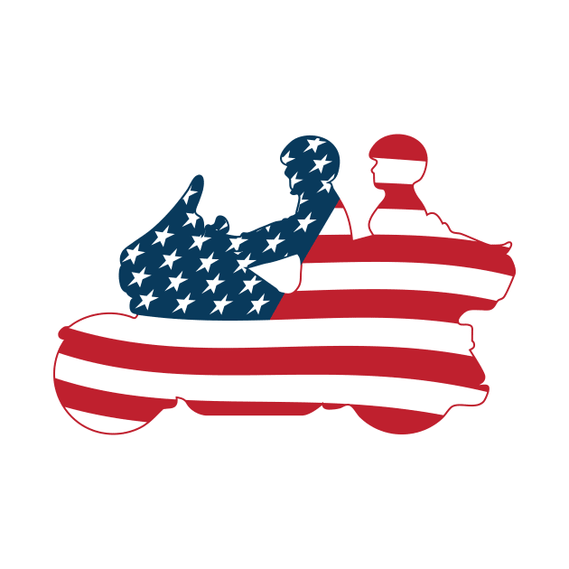 Patriotic American Flag Touring Motorcycle by hobrath