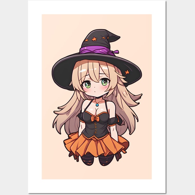 Cute anime witch design - Halloween Girl - Posters and Art Prints ...