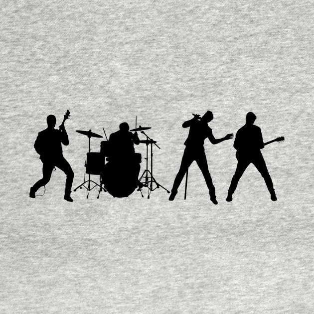 Rock Band Silhouette - Rock Bands - T-Shirt