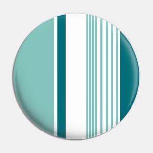 Color Block Stripes Teal Pin