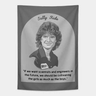 Sally Ride Portrait and Quote Tapestry