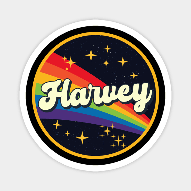 Harvey // Rainbow In Space Vintage Style Magnet by LMW Art