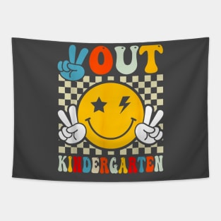 Groovy Peace Out Kindergarten Graduation Last Day Of School T-Shirt Tapestry