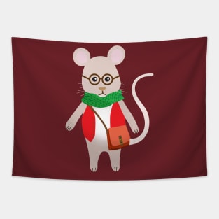 Woodland mouse with glasses Tapestry