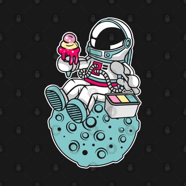 Astronaut Eating Ice Cream by Print2Press