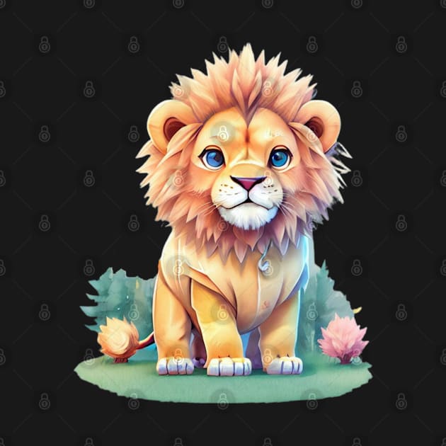 colorful cute lion by A&A