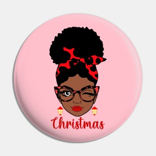 Christmas, Black Woman Pin