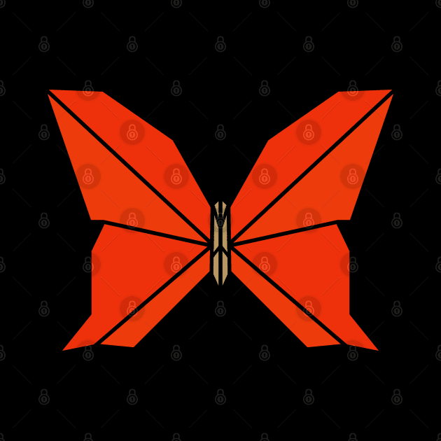 Orange Origami Butterfly by Numerica