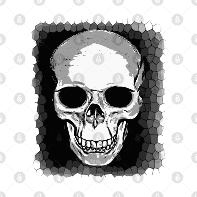 Vector Skull Cranium With Grungy Geometric Background by taiche