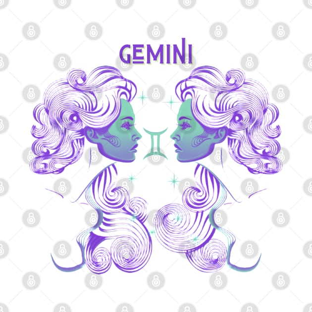 Vibrant Zodiac Gemini by Mazzlo Shop