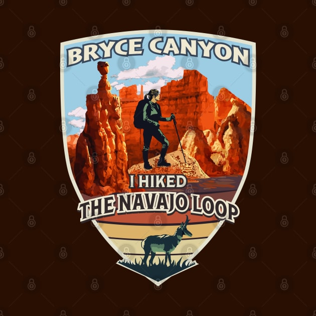 I Hiked the Navajo Loop Bryce Canyon National Park with Pronghorn Design for Women by SuburbanCowboy