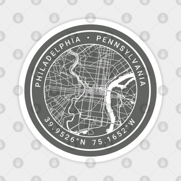 Philadelphia Map Magnet by Ryan-Cox