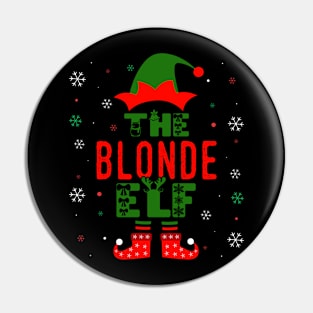 Family Christmas Matching Squad Outfit Elf Funny Blonde Pin